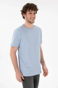 US Polo Assn. Men Regular Fit Crew Neck Light Blue Basic T-Shirt - Image 2