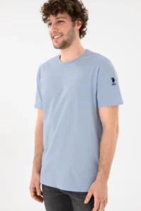 US Polo Assn. Men Regular Fit Crew Neck Light Blue Basic T-Shirt - Image 4