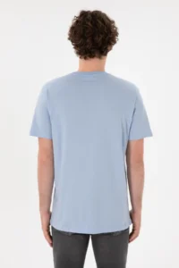 US Polo Assn. Men Regular Fit Crew Neck Light Blue Basic T-Shirt - Image 6