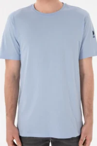 US Polo Assn. Men Regular Fit Crew Neck Light Blue Basic T-Shirt - Image 7