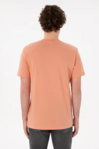 US Polo Assn. Men Regular Fit Crew Neck Salmon Basic T-Shirt - Image 6