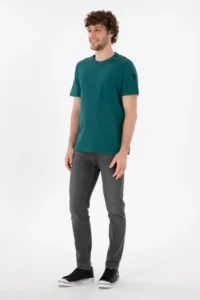 US Polo Assn. Men Regular Fit Crew Neck Dark Green Basic T-Shirt - Image 5