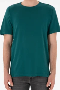 US Polo Assn. Men Regular Fit Crew Neck Dark Green Basic T-Shirt - Image 7
