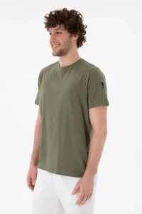 US Polo Assn. Men Regular Fit Crew Neck Dark Khaki Basic T-Shirt - Image 2