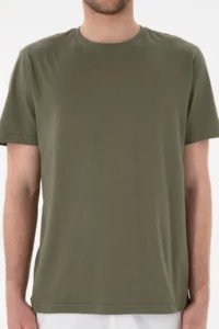 US Polo Assn. Men Regular Fit Crew Neck Dark Khaki Basic T-Shirt - Image 7