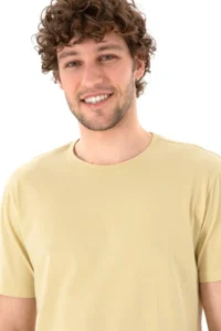 US Polo Assn. Men Regular Fit Crew Neck Light Khaki Basic T-Shirt - Image 3