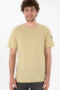 US Polo Assn. Men Regular Fit Crew Neck Light Khaki Basic T-Shirt - Image 4