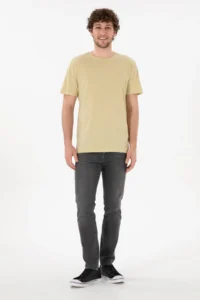 US Polo Assn. Men Regular Fit Crew Neck Light Khaki Basic T-Shirt - Image 5