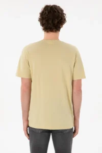 US Polo Assn. Men Regular Fit Crew Neck Light Khaki Basic T-Shirt - Image 6