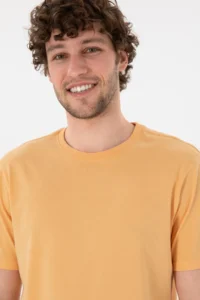 US Polo Shirt Assn. Men Regular Fit Crew Neck Orange Basic T-Shirt - Image 3