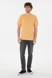 US Polo Shirt Assn. Men Regular Fit Crew Neck Orange Basic T-Shirt - Image 5