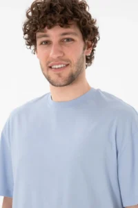 US Polo Assn. Men Long Fit Crew Neck Light Blue Basic T-Shirt - Image 3