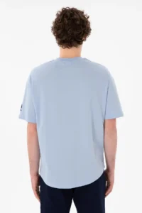 US Polo Assn. Men Long Fit Crew Neck Light Blue Basic T-Shirt - Image 6