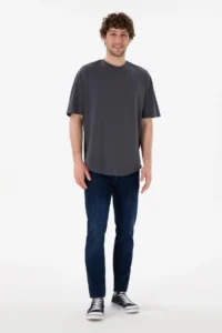 US Polo Assn. Men Long Fit Crew Neck Anthracite Basic T-Shirt - Image 5