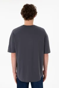 US Polo Assn. Men Long Fit Crew Neck Anthracite Basic T-Shirt - Image 6