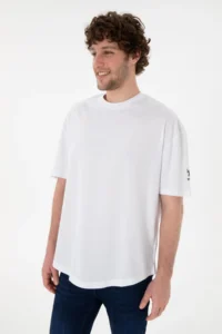 US Polo Assn. Men Long Fit Crew Neck White Basic T-Shirt - Image 4
