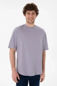 US Polo Assn. Men Long Fit Crew Neck Gray Basic T-Shirt - Image 2