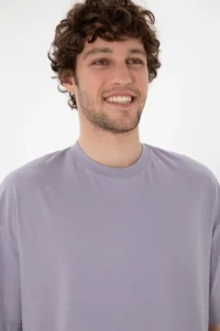 US Polo Assn. Men Long Fit Crew Neck Gray Basic T-Shirt - Image 3