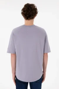US Polo Assn. Men Long Fit Crew Neck Gray Basic T-Shirt - Image 6