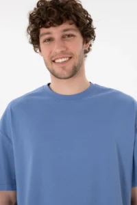 US Polo Assn. Men Long Fit Crew Neck Dark Blue Basic T-Shirt - Image 3
