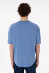 US Polo Assn. Men Long Fit Crew Neck Dark Blue Basic T-Shirt - Image 6