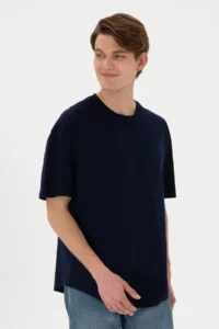 US Polo Assn. Men Long Fit Crew Neck Navy Blue Basic T-Shirt - Image 2