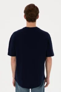 US Polo Assn. Men Long Fit Crew Neck Navy Blue Basic T-Shirt - Image 6