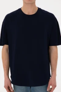 US Polo Assn. Men Long Fit Crew Neck Navy Blue Basic T-Shirt - Image 7