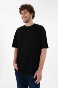 US Polo Assn. Men Long Fit Crew Neck Black Basic T-Shirt - Image 4