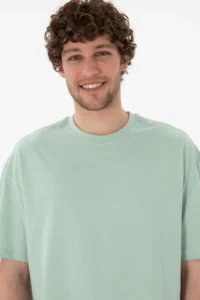 US Polo Assn. Men Long Fit Crew Neck Aqua Green Basic T-Shirt - Image 3