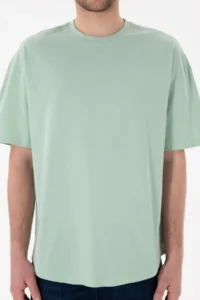 US Polo Assn. Men Long Fit Crew Neck Aqua Green Basic T-Shirt - Image 7