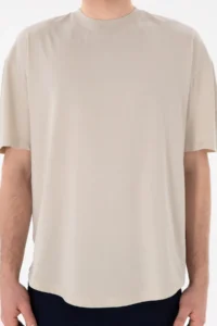 US Polo Assn. Men Long Fit Crew Neck Stone Basic T-Shirt - Image 7