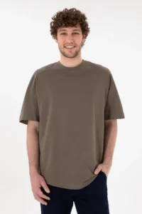 US Polo Assn. Men Long Fit Crew Neck Mink Basic T-Shirt