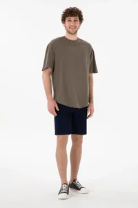 US Polo Assn. Men Long Fit Crew Neck Mink Basic T-Shirt - Image 5