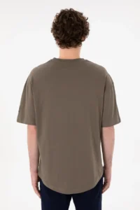 US Polo Assn. Men Long Fit Crew Neck Mink Basic T-Shirt - Image 6