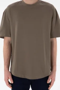 US Polo Assn. Men Long Fit Crew Neck Mink Basic T-Shirt - Image 7