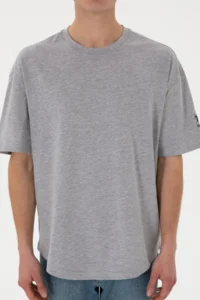 US Polo Assn. Men Long Fit Crew Neck Gray Melanj Basic T-Shirt - Image 7