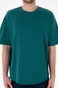 US Polo Assn. Men Long Fit Crew Neck Dark Green Basic T-Shirt - Image 7