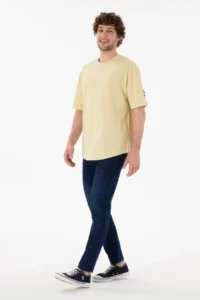 US Polo Assn. Men Long Fit Crew Neck Light Khaki Basic T-Shirt - Image 5