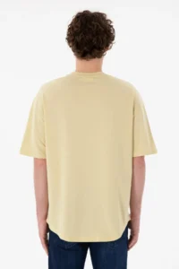 US Polo Assn. Men Long Fit Crew Neck Light Khaki Basic T-Shirt - Image 6
