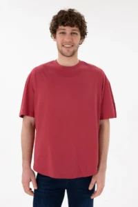 US Polo Assn. Men Long Fit Crew Neck Cherry Basic T-Shirt - Image 2