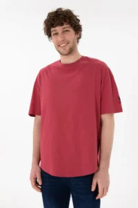 US Polo Assn. Men Long Fit Crew Neck Cherry Basic T-Shirt - Image 4