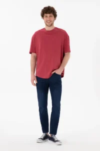 US Polo Assn. Men Long Fit Crew Neck Cherry Basic T-Shirt - Image 5