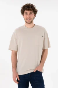 US Polo Assn. Men comfort Fit Crew Neck Stone T-Shirt