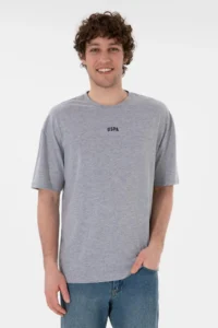 US Polo Assn. Men comfort Fit Crew Neck Gray Melanj T-Shirt
