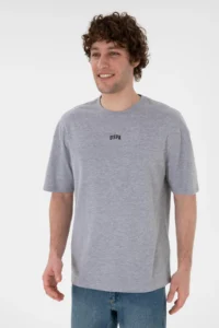 US Polo Assn. Men comfort Fit Crew Neck Gray Melanj T-Shirt - Image 2