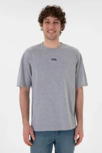 US Polo Assn. Men comfort Fit Crew Neck Gray Melanj T-Shirt - Image 4