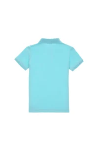 US Polo Assn. Girls' Aqua Polo Shirt Collar Basic T-Shirt - Image 4