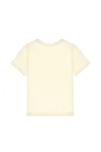 US Polo Assn. Girls' Cream Crew Neck Printed Cotton T-Shirt - Image 5