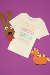 US Polo Assn. Girls' Limon Crew Neck Cotton Colorful Uspa Printed T-Shirt - Image 3